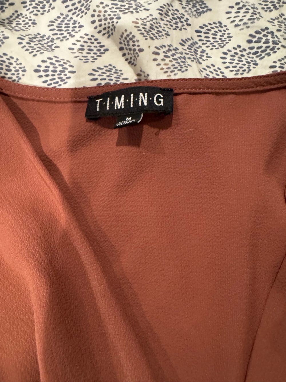 Timing Rust Wrap Blouse - Picture 2 of 3